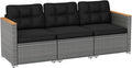 Tangkula 3-Seat Patio Wicker Couch Sofa, Outdoor 3 Seater Rattan Furniture Set by TANGKULA