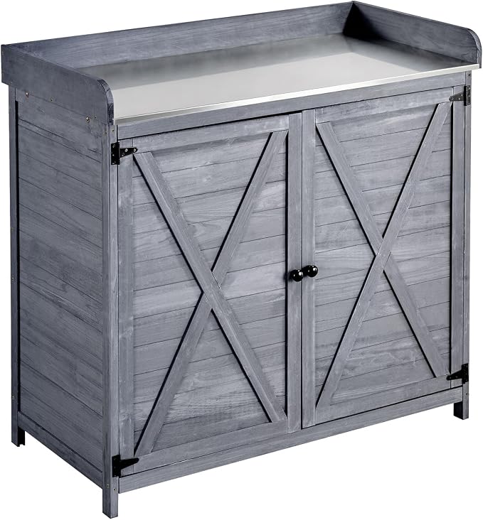 VEVOR Potting Bench Table, Outdoor Gardening Wooden Storage Cabinet - Image 9