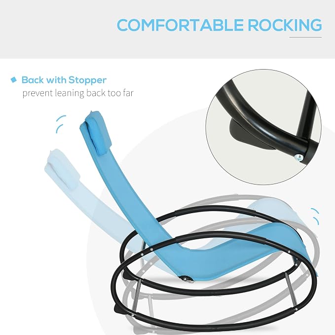 Outsunny Pool Lounger, Outdoor Rocking Lounge Chair - Image 4