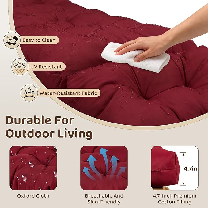 Waterproof Outdoor Chaise Lounge Chair Cushion, Replacement Lounge Chair - Image 3