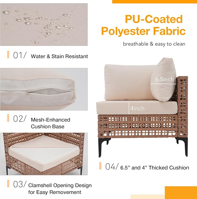 Patiorama 8 Piece Wicker Patio Furniture Set - Image 7