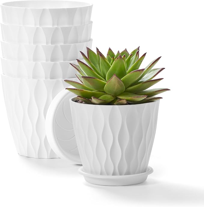 FaithLand 6-Pack 6-Inch Plastic Plant Pots - Image 8