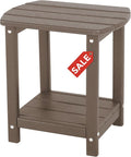 Adirondack Square Outdoor Side Table, 2-Tier Storage Patio Side Table, HDPE End by GARDENSTAR