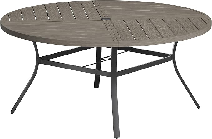 VICLLAX Round Patio Table with Adjustable Umbrella Hole by HOME