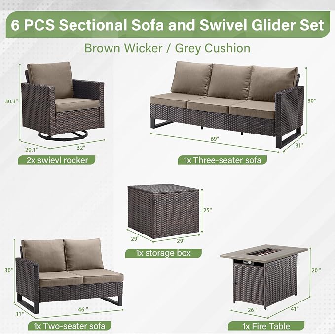 Belord 6-Piece Outdoor Sectional Furniture Set - Image 2