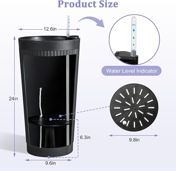 24in Tall Self-Watering Planters Set of 2 - Image 4