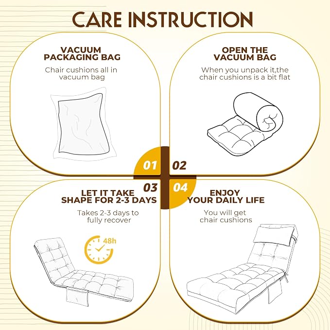 Outdoor Chaise Lounge Chair Cushion, Waterproof Outdoor Chair Cushions - Image 7