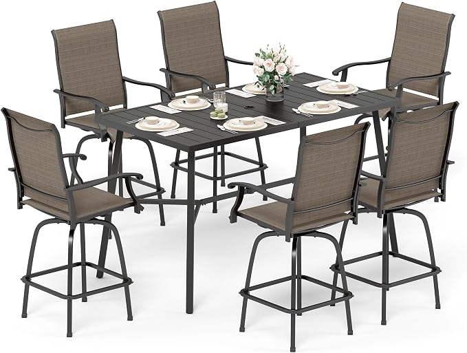Sophia & William Outdoor Bar Set, Patio Bar Table and Chairs Set, Bar Height by SophiaWilliam