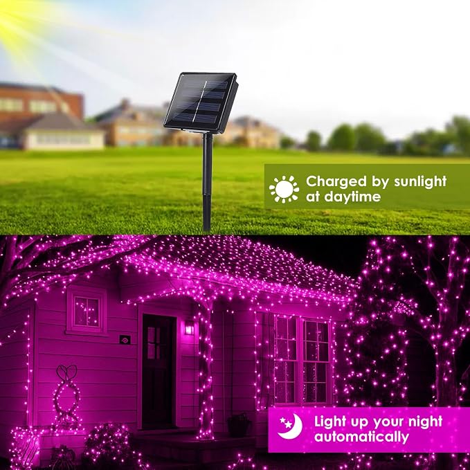 Solar Pink Valentine String Lights Outdoor - Image 5