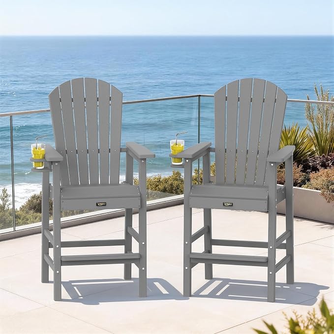 VINGLI Tall Adirondack Chair, All-Weather Plastic Adirondack Chair - Image 7
