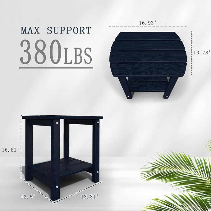 Adirondack Outdoor Side Table, 2-Tier Sturdy Patio End Table Weather Resistant - Image 3