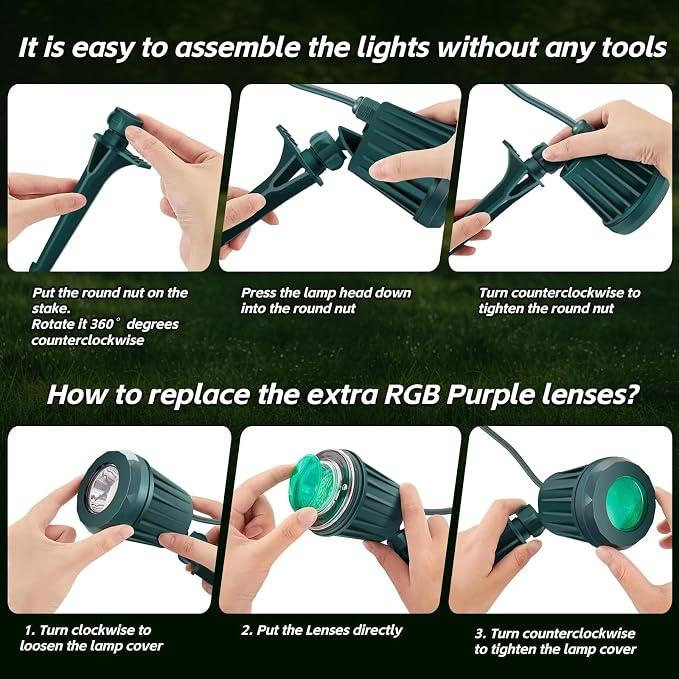 Spotlight Outdoor – 120V Plug-In, 6500K Cool White LED Landscape Lighting - Image 9