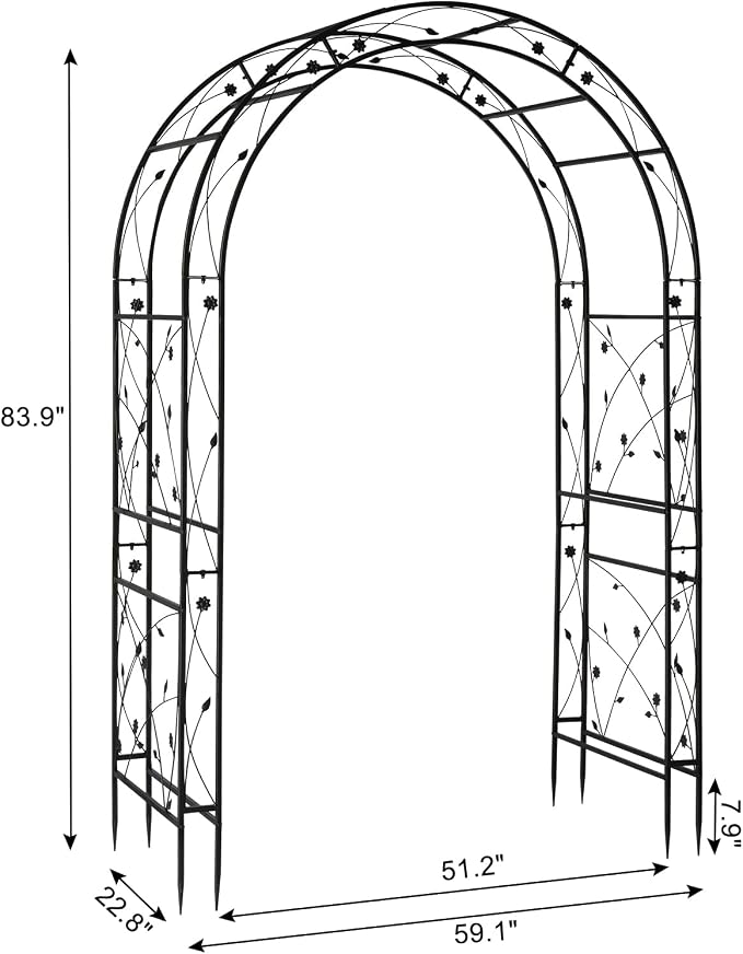 VINGLI Garden Arbor, Arch for Wedding Ceremony Party, Christmas Garden Decor - Image 8