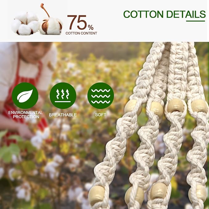 IGaiety Macrame Plant Hanger 5 Pcs Indoor Outdoor Hanging Plant Holders - Image 4
