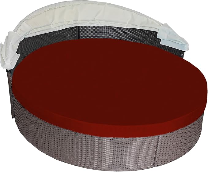 Round Outdoor Daybed Cushion Cover Replacement, Anti-UV Water-Resistant Patio by SOWINOS