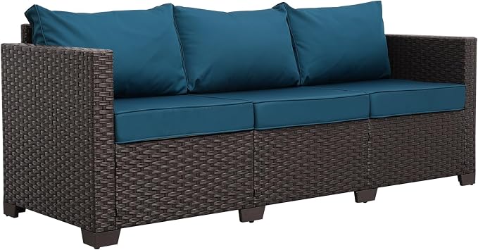 Outdoor Furniture Wicker Outdoor Couch Patio Furniture 3-seat Sofa Deep Seat - Image 8