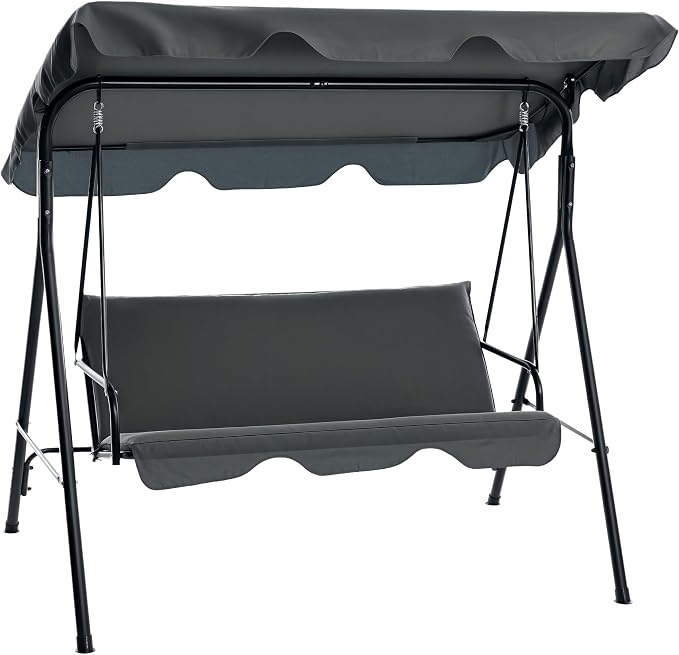 Outsunny 3-Seat Outdoor Patio Swing Chair by Outsunny