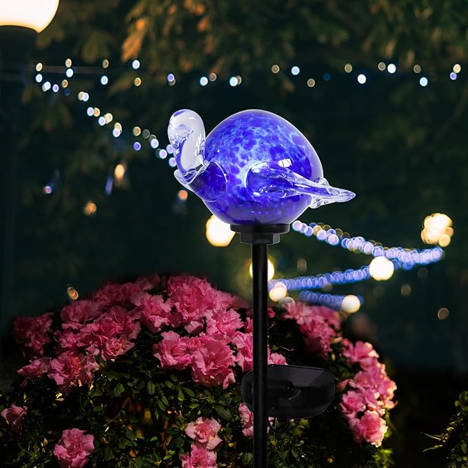 Afirst Decorative Solar Lights Outdoor Solar Turtle Stake Lights Hand Blown - Image 6