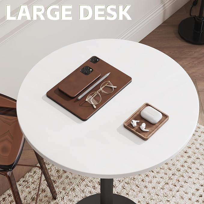 Flamaker Round Bistro Pub Table Modern Style Metal Base MDF Top Cocktail Bar - Image 7