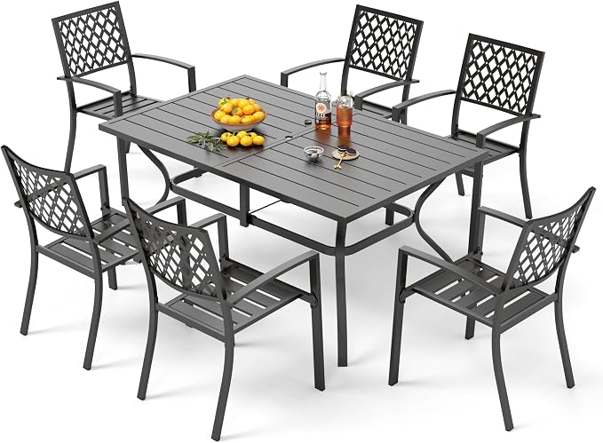 PHI VILLA 7 Pieces Outdoor Dining Set by PHIVILLAThepioneerofcomfortablehouseholdsupplies