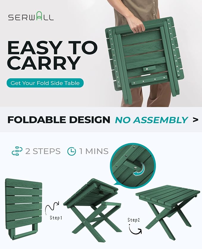 SERWALL Portable Folding Outdoor Side Table - Image 5