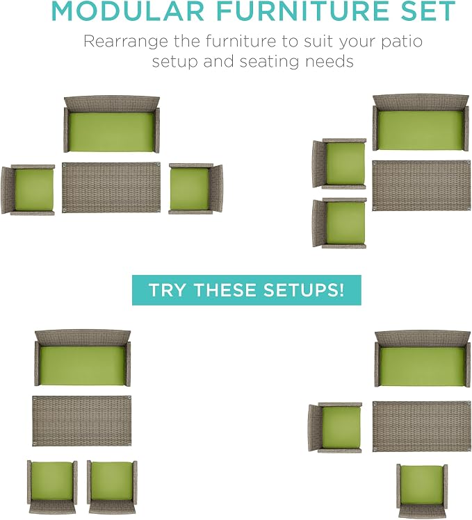 Best Choice Products 4-Piece Outdoor Wicker Patio Conversation Furniture Set - Image 2