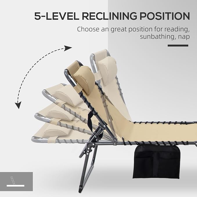 Outsunny Folding Chaise Lounge - Image 6