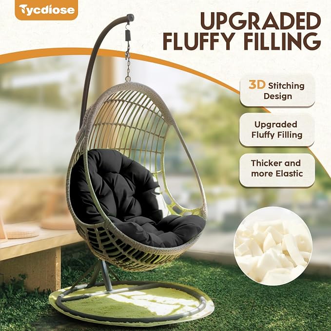 Egg Chair Cushion Replacement, Waterproof Outdoor Hanging Egg Chair Cushion - Image 6