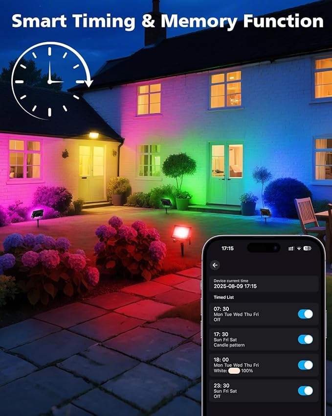 T-SUN Christmas LED Flood Light, 30W RGBCW Dimmable Outdoor Smart Lights - Image 4