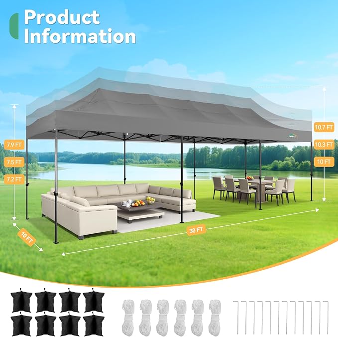 COBIZI 10x30 Pop up Canopy Heavy Duty - Image 7