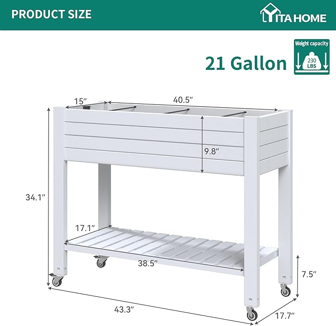 YITAHOME 3.6x1.5x2.8 FT Elevated Garden Bed Kit - Image 7