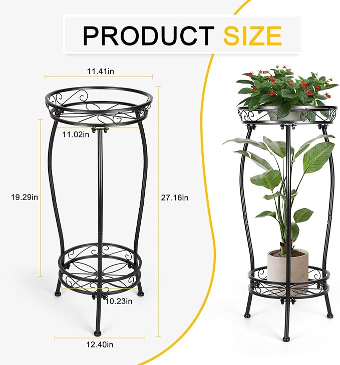 2 Tier Rustproof Iron Plant Stand - Image 3