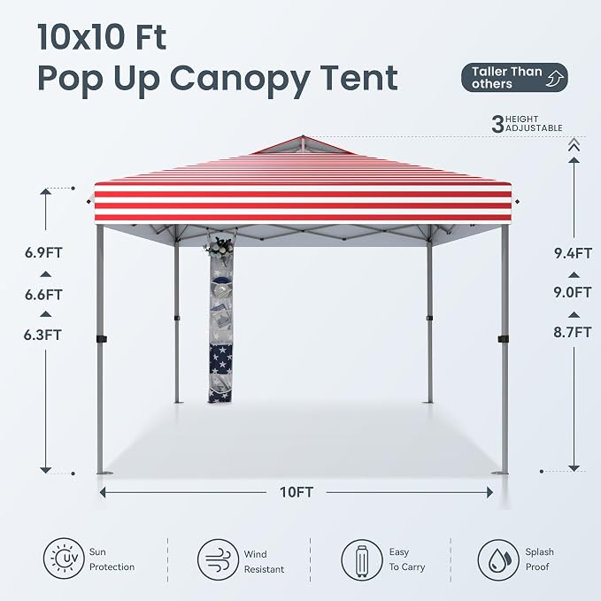 PHI VILLA 10x10 Pop Up Canopy Tent - Image 6