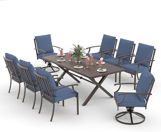 ALAULM 9-Piece Patio Dining Table and Chairs - Image 7
