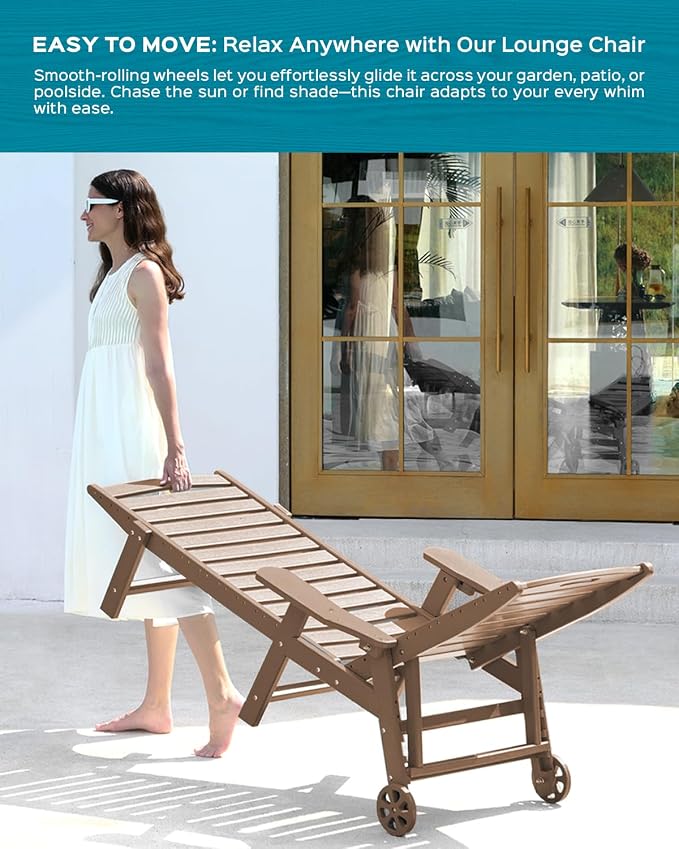 Ciokea Outdoor Lounge Chair Set of 4, All Weather Patio Chaise Lounge Chairs - Image 6