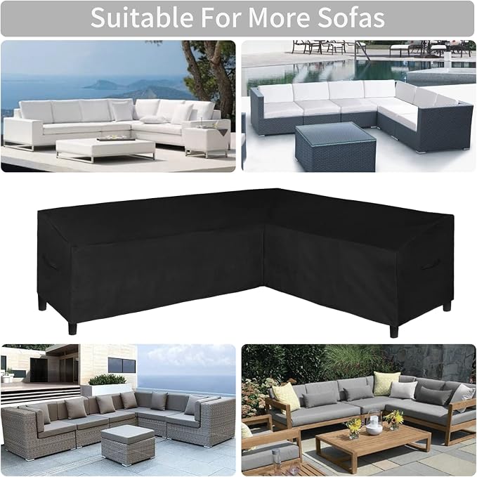 Easy-Going Patio L-Shaped Sectional Sofa Cover, Heavy Duty Garden Furniture - Image 5