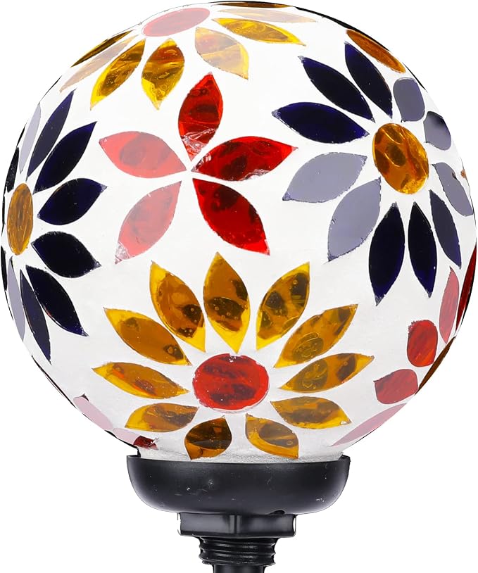 VCUTEKA Solar Garden Lights, Mosaic Solar Lights Outdoor Decor Pathway Light - Image 7