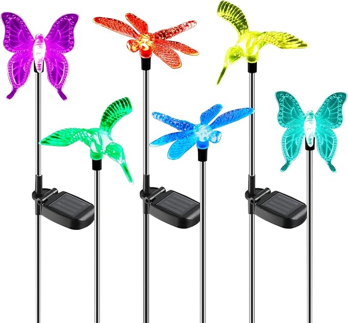 OxyLED Solar Garden Stake Lights 6 Pack Outdoor LED Figurine Lighting Color by OxyLED