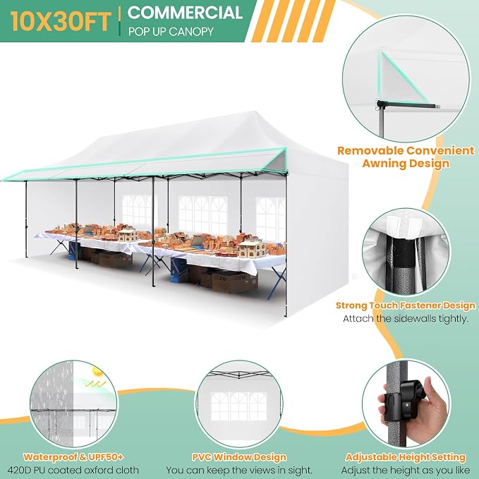 COBIZI 10x30 Pop Up Canopy Tent - Image 5