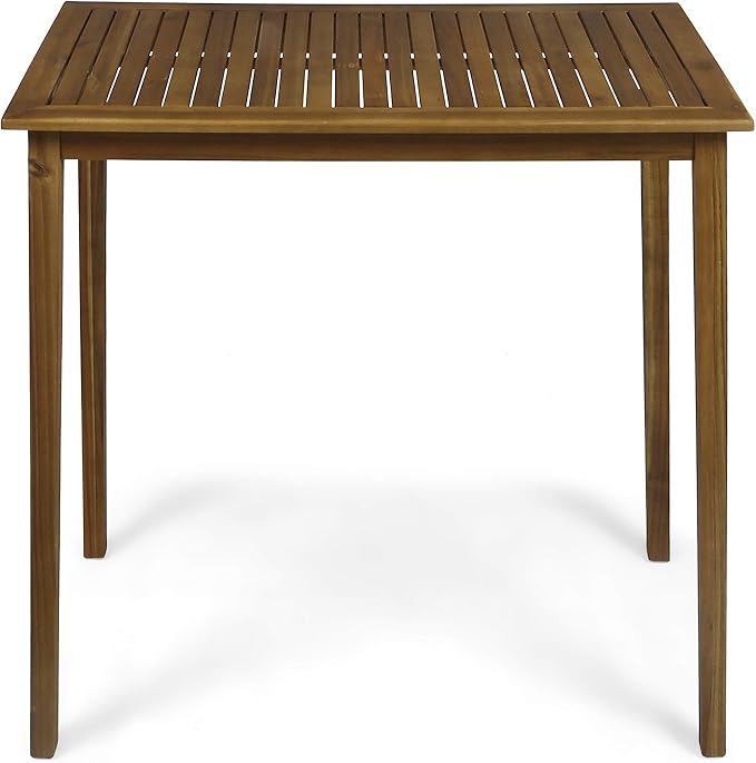 Polaris Outdoor Minimalist Acacia Wood Rectangle Bar Table by ChristopherKnightHome
