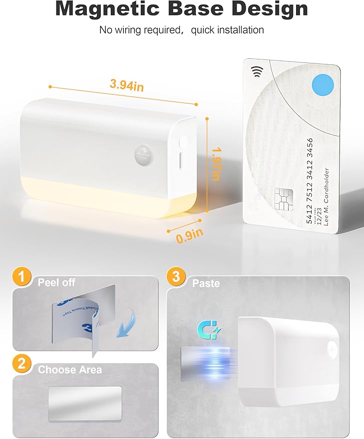 VOLISUN Motion Sensor Night Light Indoor Rechargeable 6 Pack, Stair Lights - Image 6
