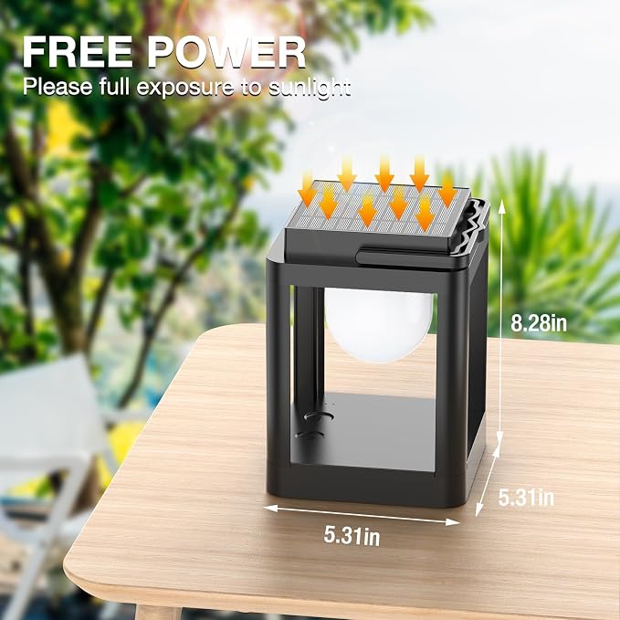 Outdoor Solar Table Lamp, Collasis 10 RGB Color Changing Lights, Portable - Image 7