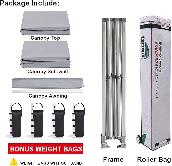 Eurmax USA 10 x 10 Pop up Canopy Commercial Tent Outdoor Party Canopies - Image 8