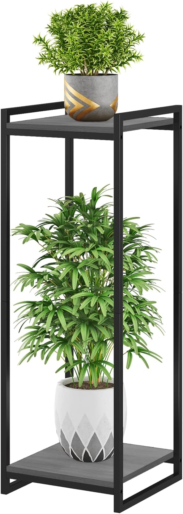 2-Tier Plant Stand Indoor, Oak Grey by yeavs