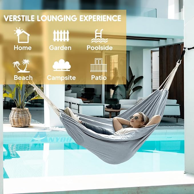 ANYOO Cotton Hammock Portable Camping Hammocks - Image 4