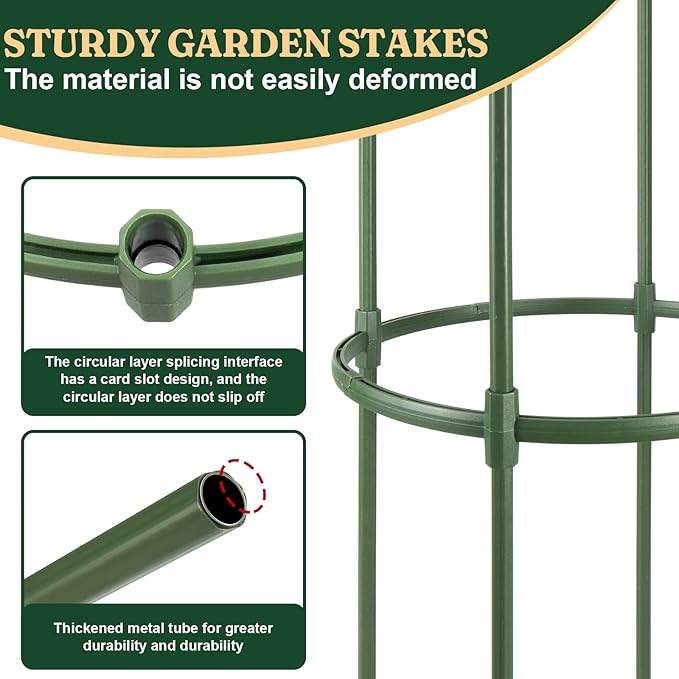 Garden Trellis, Tomato Cage Tall Plant Support Climbing Vines Flowers Stands - Image 5