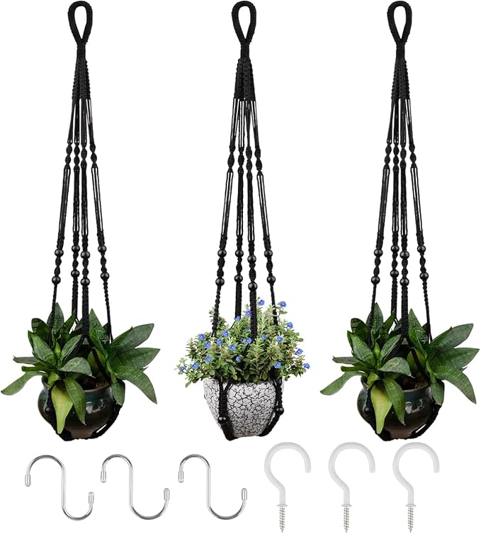 RIFNY Macrame Plant Hanger for 5 to 10 Inch Plant Pots, 35 Inch Indoor Handmade by RIFNY