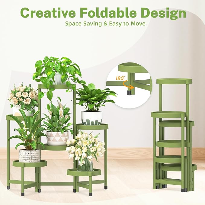 iDavosic.ly 6 Tier Folding Plant Stand Indoor Outdoor - Image 3
