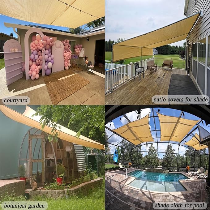 JUNFLYING Shade Cloth for Patio 6x15 FT, 90% UV Block Outdoor Privacy Screen - Image 4