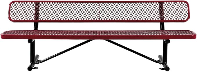 Global Industrial 8'L Heavy Duty Expanded Metal Mesh Bench - Image 4